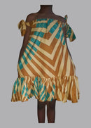 Girls Ankara off shoulder dress