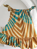 Girls Bow Tie Off Shoulder Summer Ankara Dress