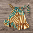 Girls Bow Tie Off Shoulder Summer Ankara Dress