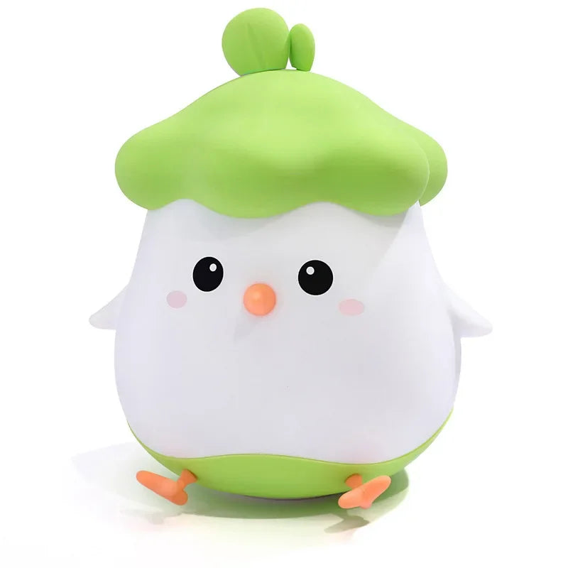 Vegetable chicken night light creative home decoration USB charging night feeding bedside three speed timed night light lamp