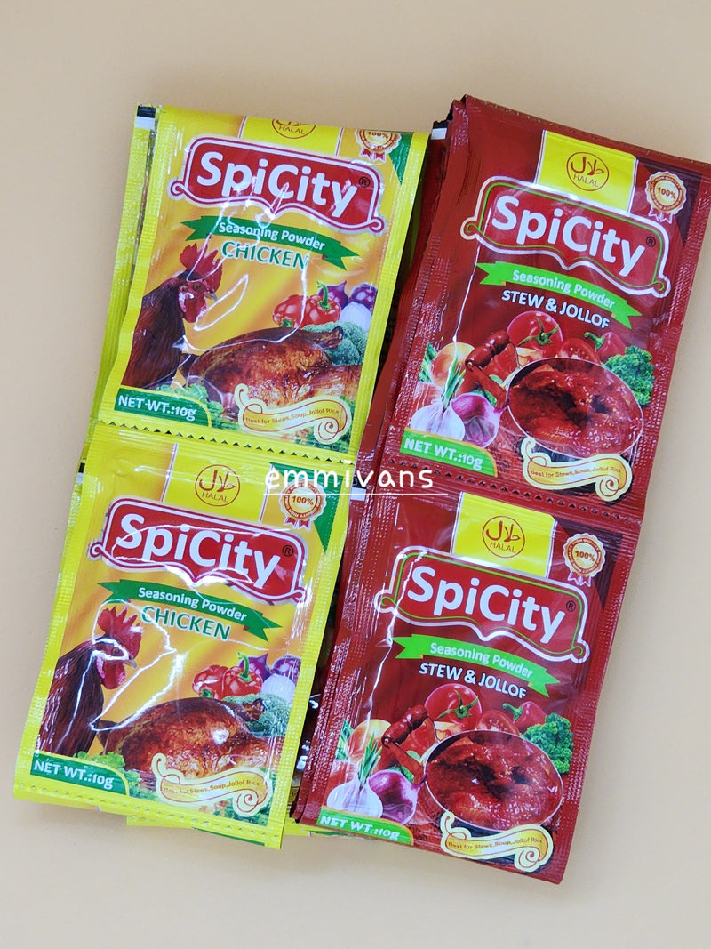 SpiCity Jollof & Stew SpiCity Chicken Flavor Seasoning Bundle  ,10g X 12