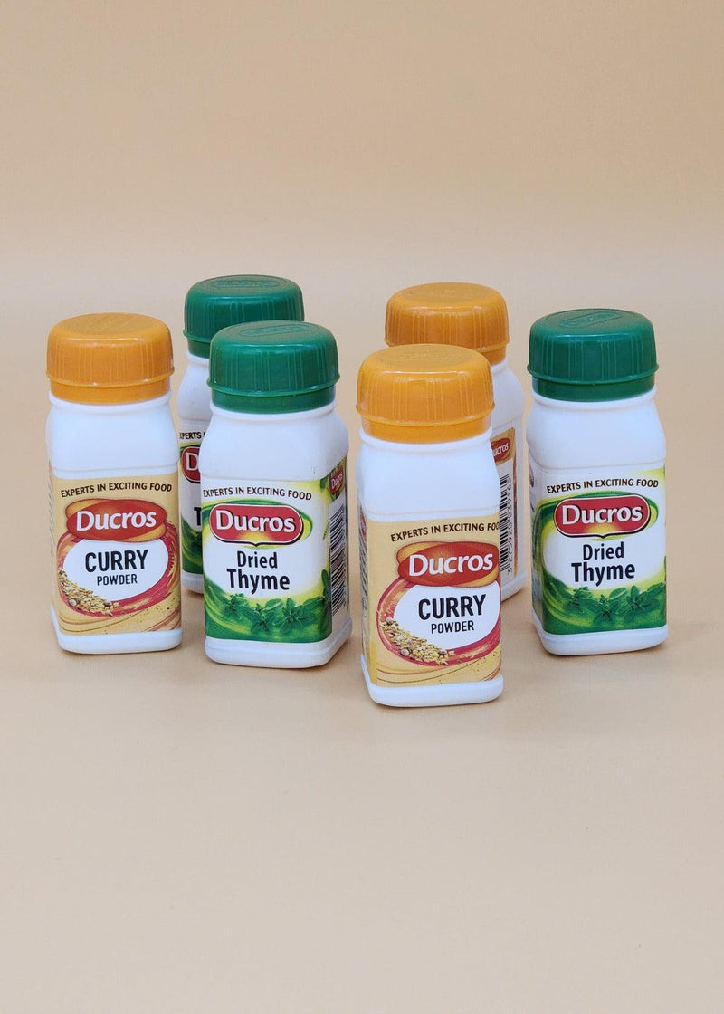 Ducros Curry Powder, 3 X 25g , Dried Thyme 3 X 10g Pack of Mixed Spices & Herbs Bundle - Afroemporium 