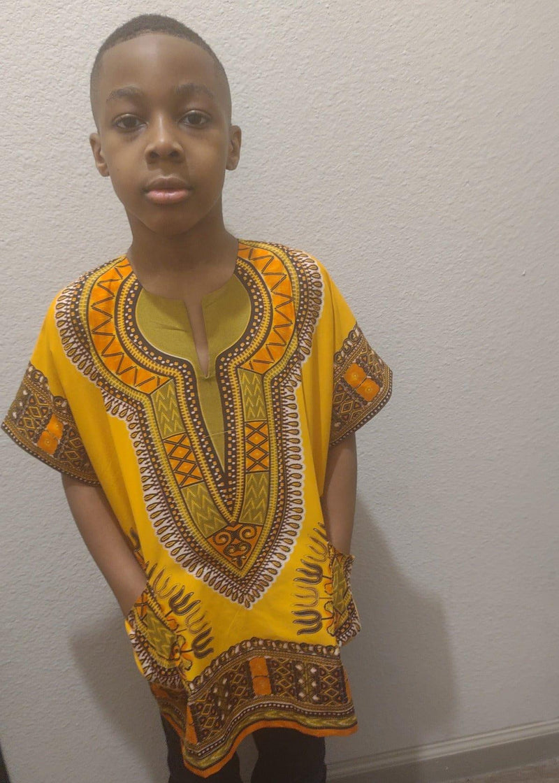 Kids African Traditional Unisex Dashiki Top - Afroemporium 