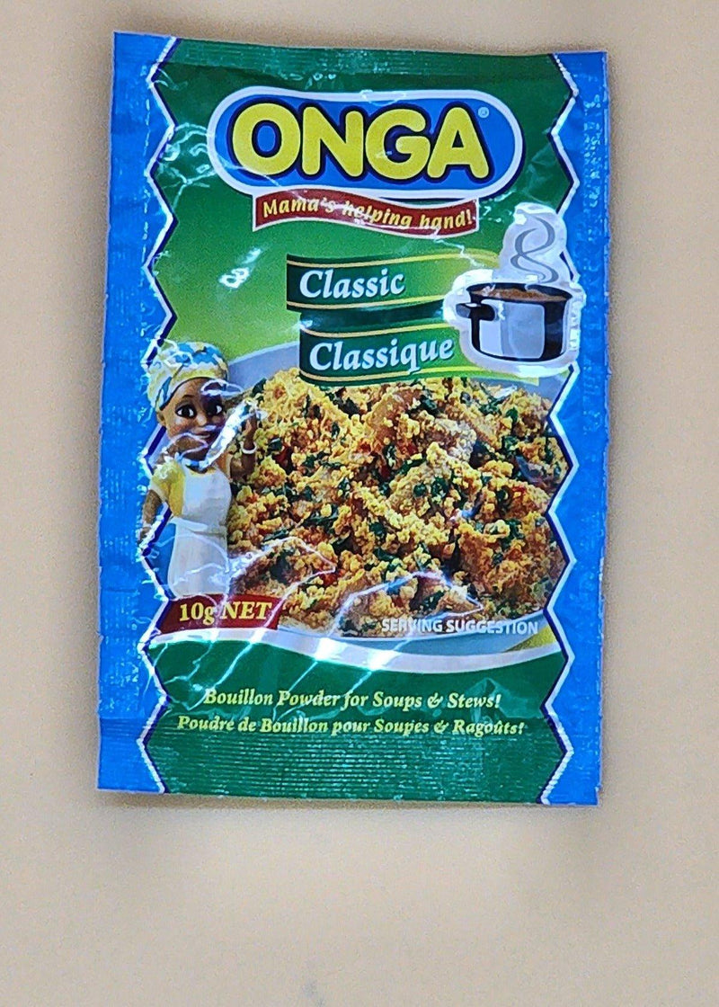 Onga Ginger Onion & Garlic,10g X 4 / Onga Bouillon Powder For Stews & Jollof,10g X 4/ Onga Classic Bouillon Powder For Soups & Stews 10g X 4 Boundle Pack 10g X 12 - Afroemporium 