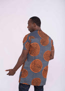 Tora African Ankara Print Men's Short Sleeve Top - Afroemporium 